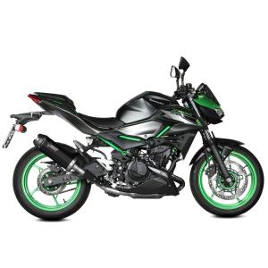 Escape Mivv AK-1 negro con tapa de carbono Kawasaki Z 500 / SE 2024-